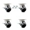Service Caster 4 Inch Kingpinless Glass Filled Nylon Caster Set with Brakes and Swivel Locks SCC-KP30S420-GFNR-SLB-BSL-4 - alternate 1